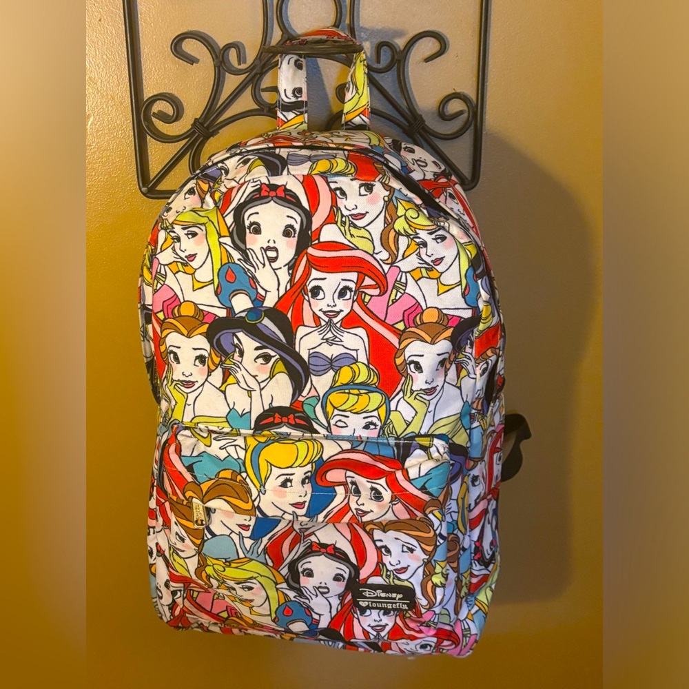 Loungefly Disney Princess All-Over-Print Full Size Backpack Rare EUC